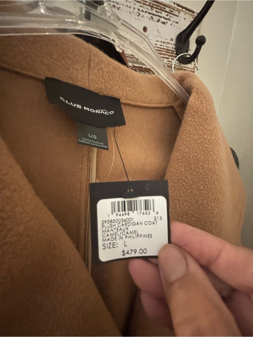 NWT Club Monaco Camel Wrap Trench Coat with Self Tie - Picture 4 of 6